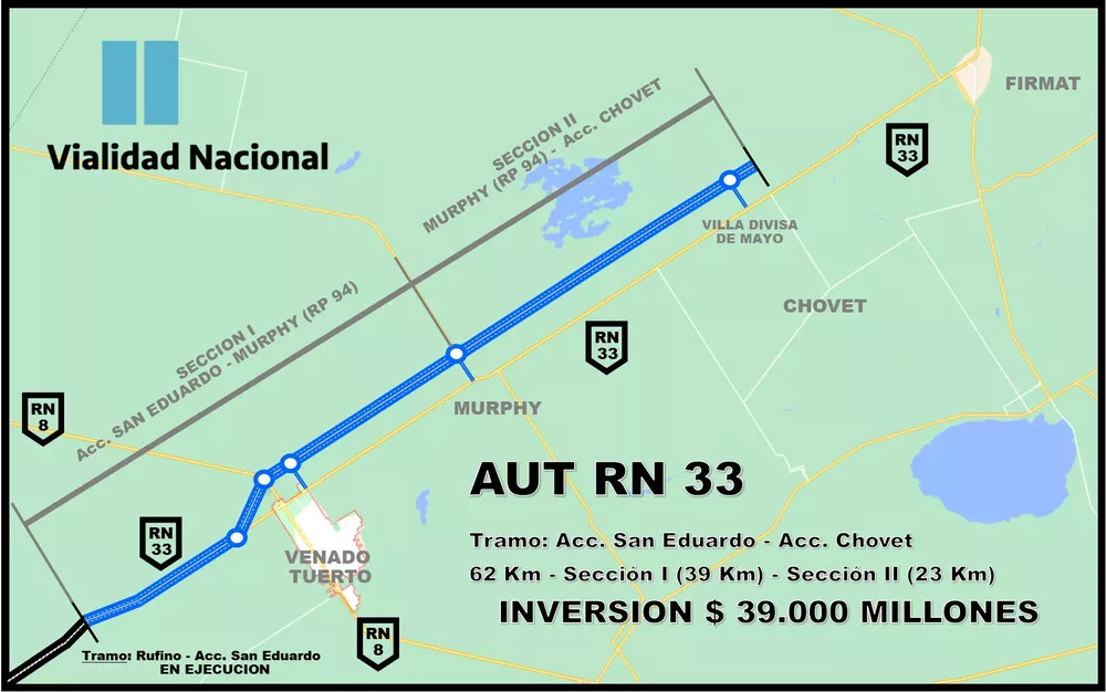 AUT RN 33 - PLANO TRAMO SAN EDUARDO - CHOVET - 2022