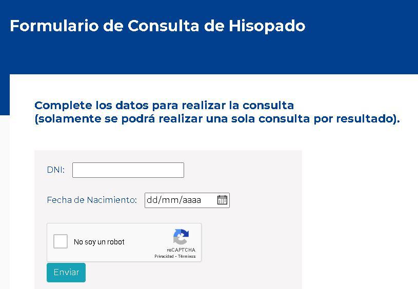 formulario hisopado